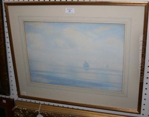 Seascape With Sailing Vessels by William Ayerst Ingram