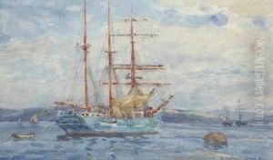 At Anchor At Falmouth. by William Ayerst Ingram