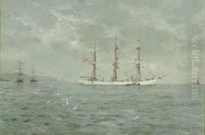 Atanchor-shipping At Falmouth by William Ayerst Ingram