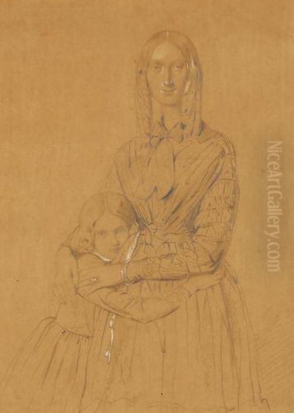 Portrait De Madame Frederique Reiset Et De Sa Fille Marie - view 1