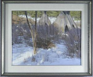 Indian Tepees In A Glade