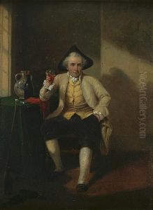 Seated Man Holding A Glass Of Port Seated Man Holding A Glass Of Port
