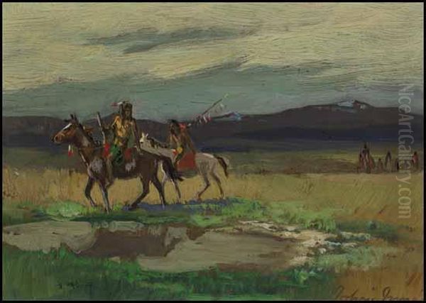 Two Natives On Horseback - view 1