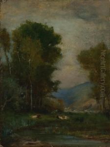 Cows By A Stream by George Inness