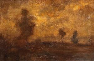 Trees Under Cloudy Skies by George Inness