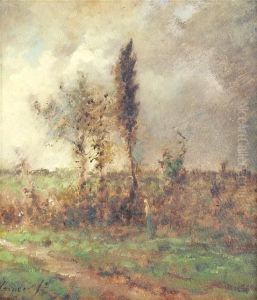 Jr., , Woman In A Field by George Inness Jnr.