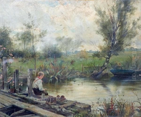 Fishing At The Riverbank - view 1