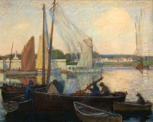 Harbor, Concarneau, Brittany by Wilson Henry Irvine