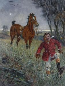 A Huntsman Thrown By His Horse Into A Muddy Field by William Irving