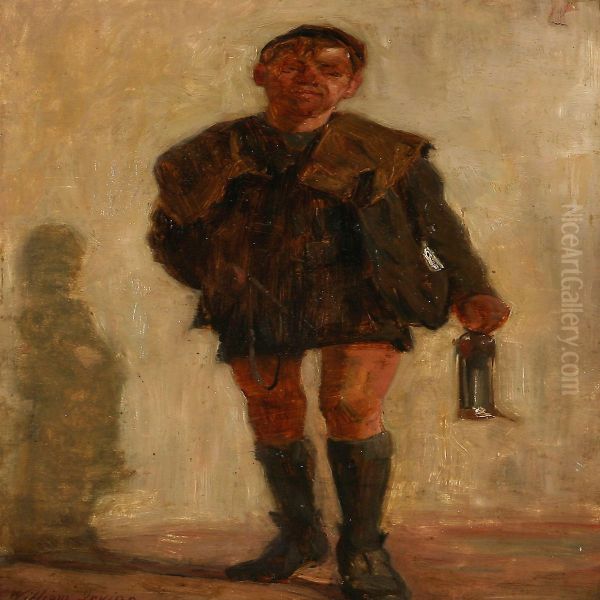 A Mining Boy With A Lamp - view 1