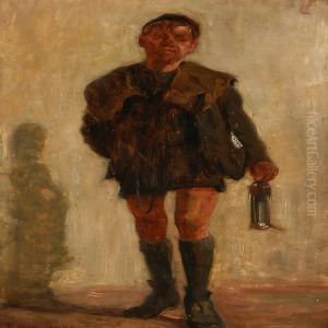 A Mining Boy With A Lamp