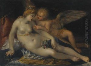 Venus And Cupid by Pieter Fransz. Isaaksz.