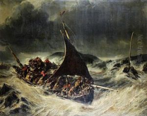 Caught In The Storm by Eugene Isabey