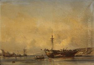 Scene D'estuaire by Eugene Isabey