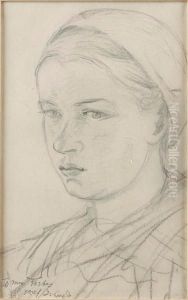 Head Of A Dutch Girl by Josef Isaels