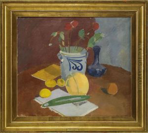 Nature Morte Med Blommor Och Frukter by Karl Isakson