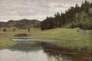 Paysage Franc-comtois by Marie-Victor Emile Isenbart