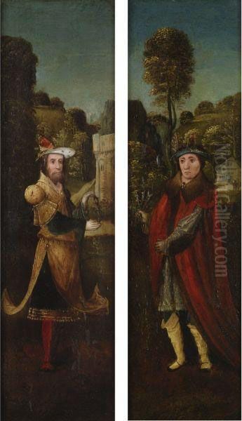 Two Figures Holding Symbols Of The Passion - view 1