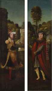 Two Figures Holding Symbols Of The Passion