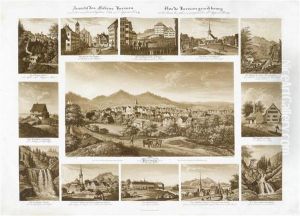Ansicht Des Flekens Herisau Und Der Merkwurdigsten Orte In Appenzell by Johann Baptist Isenring