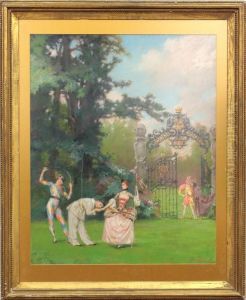 Garden Scene With Harlequins