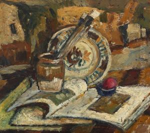 Still Life With Books And Brushes by Ioan Ispas