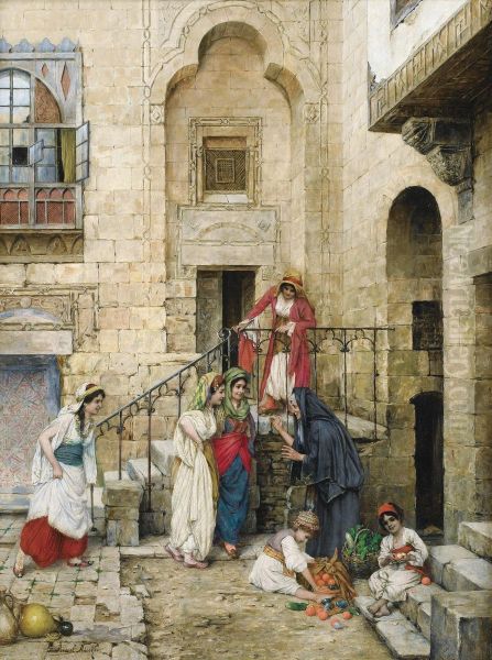 Femmes Dans Une Cour En Orient - view 1