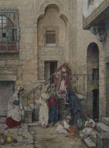 Harem Beauties In The Courtyard Of A Palace by Daniel Israel