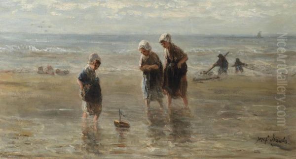 Children Playing On The Beach - view 1