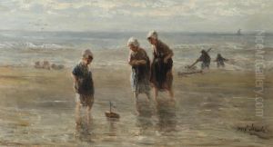 Children Playing On The Beach by Jozef Israels