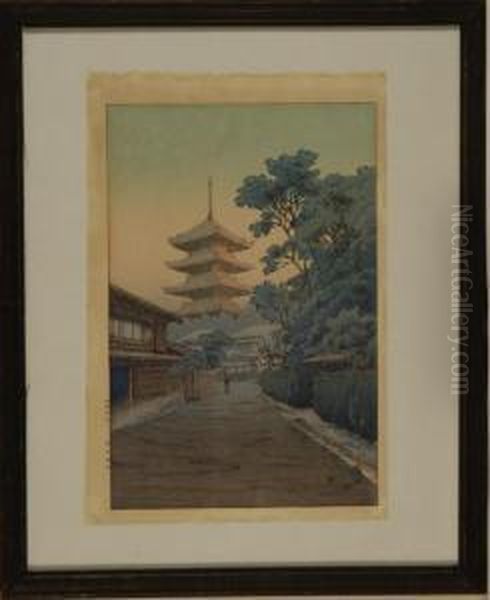 Entrance To Temple Grounds With Pagoda - view 1