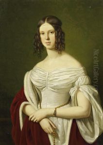 Portrait Of Marie Felicitas Zufurstenberg by Franz Ittenbach