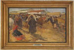Market In Nizny Novgorod by Mikhail Filippovich Ivanov