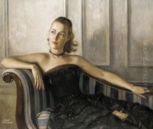 Portrait Of A Lady On A Chaise Longue by Sergei Ivanov