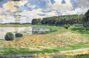 Spring Landscape With Pond Spring Landscape With Pond