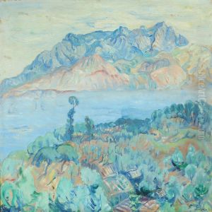 Costal Scenery From Italy With Mountains In The Rear by Kraesten Iversen