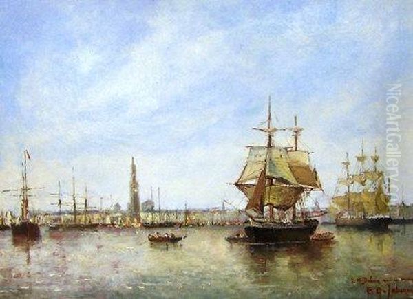 River Scene With Boats - view 1