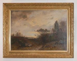 Autumn Landscape With Hunter. by Camille Jaccard