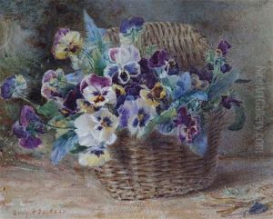 Still Life Of Violets In A Basket Still Life Of Violets In A Basket