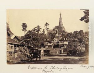 'entrance To Shway Dagon Pagoda, Rangoon' And 'pagoda Near Toungoo'. Two Studies, 1870s by Emily F. Jackson
