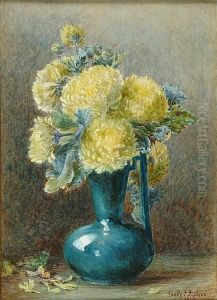 Geraniums In A Blue Jug by Emily F. Jackson