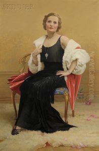 Portrait Of Grace Kaber Mctarnahan, The Artist's Daughter, In Elegant Dress Portrait Of Grace Kaber Mctarnahan, The Artist's Daughter, In Elegant Dress