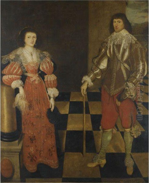 Portrait Of A Gentlemen And His Wife, Called Henry Carey, 2nd Earlof Monmouth (1596-1661) And His Wife - view 1