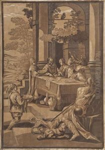Lazarus At The Rich Man's Table by John Baptist Jackson
