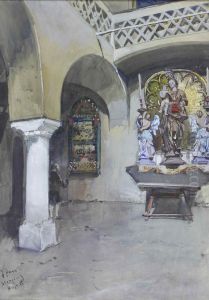 Kircheninterieur (sudtirol) by Julius Jacobus Van De Sande Bakhuyzen