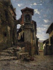 Children Playing On The Streets Of Subiaco In Lazio
