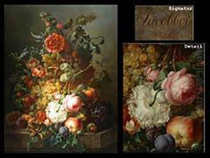 Stilleben Mit Blume Und Fruchten by Moise Jacobber