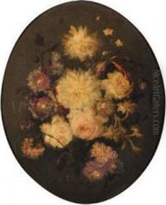 A Flower Still Life With Peonies, Dahlias And Carnations by Moise Jacobber