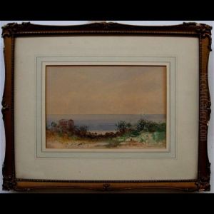 Beach View With Log Cabin by Otto Reinhard Jacobi