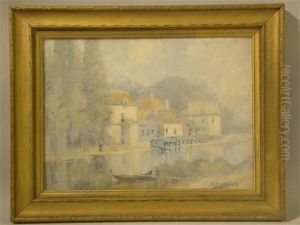 Barge On The River by Hobart B. Jacobs